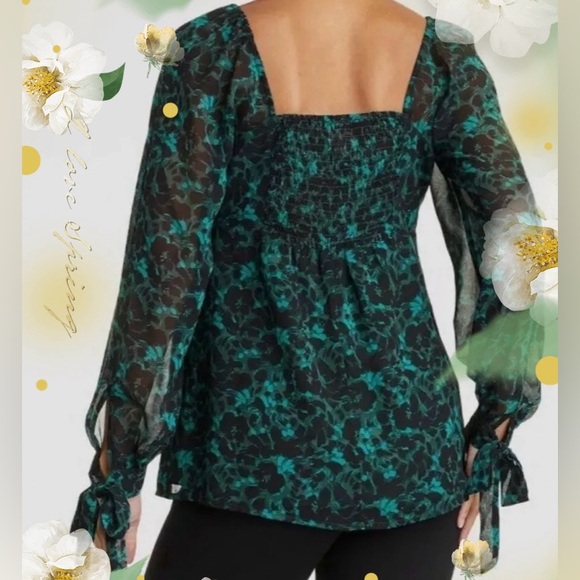 Sold!!Beautiful Brand New-Ingrid Isabel Green and Black Floral Blouse - Picture 1 of 5